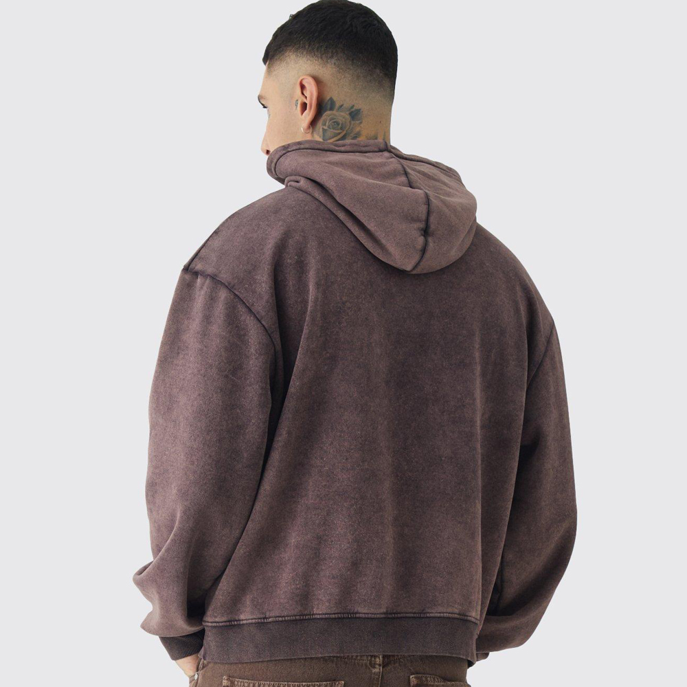 Oversized Boxy Acid Wash Hoodie - Image 2