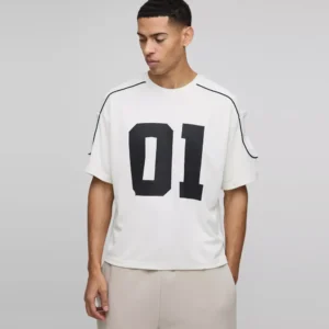Oversized Boxy Half Sleeve Varsity T-Shirt