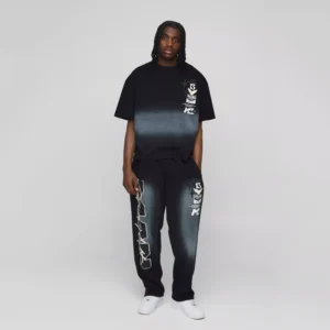 Oversized Man Washed T-Shirt & Jogger Long Set