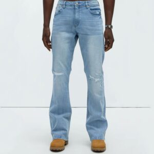 Dreamy Stacked Slim Flare Jeans - Light Blue Wash